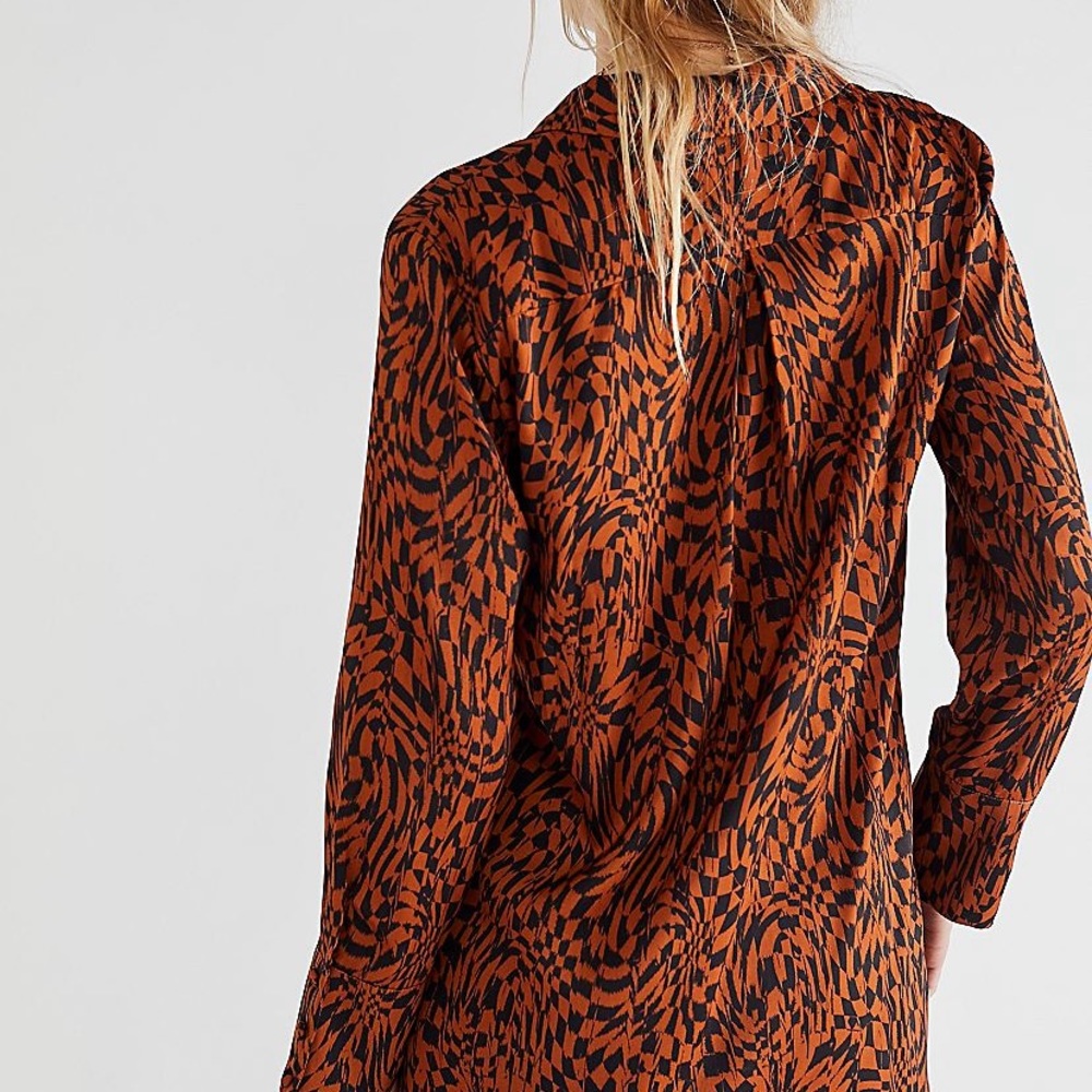 NWT 2 piece free people printed cskirt set co-ord slip skirt -XS.    Tunic dress - Picture 3 of 7